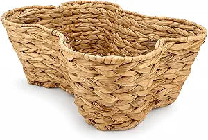 OtterPets Dog Toy Basket, Hyacinth Cat & Dog Bone Shaped Basket, Wicker Pet Toy Bin Organizer, Dog Toy Storage (17x13 Hyacinth)