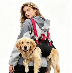 Wakytu Dog Emergency Rescue Sling - Lightweight Packable Lift Harness with Handle - Safe Transport for Small Medium Dogs - Ideal for Hiking Skiing22-33lbs