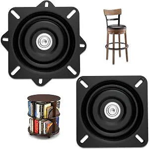 2pieces 6inch Heavy-Duty bar Stool Rotating Plate Replacement, 360 Square Rotating Mechanism for Lounge Chairs or Furniture, with Solid Ball Bearing Rotating Boat Base