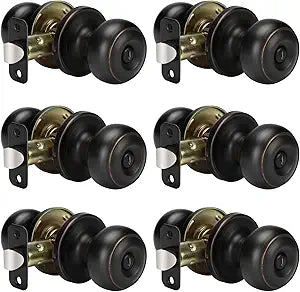 Goldenwarm Oil-Rubbed Bronze Interior Door Knobs, Interior Door Knobs Bedroom, Bronze Door Knob Privacy, Oil-Rubbed Bronze Finish Door Knob Interior, DoorKnobs Bulk(6 Pack, Oil-Rubbed Bronze)