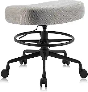 Pneumatic Swivel Rolling Saddle Stool 504 Kalea with Adjustable Foot Ring for Clinic SPA Tattoo and Home (Urban Taupe, Standard)