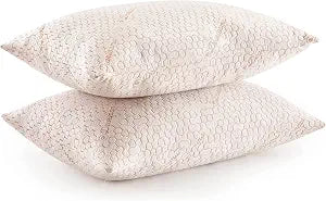 Dearfoams Bed Pillows,Set of 2 King Size,Down Alternative Copper-Infused Pillows with Soft Knit Cover,Supportive for Back, Side & Stomach Sleepers