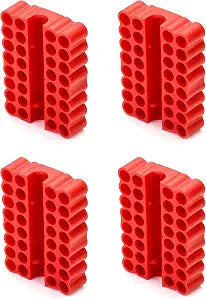 QWORK Screw Bit Holder Storage Box, 4 Pack 33 Hole Hex Bit Holder Rack
