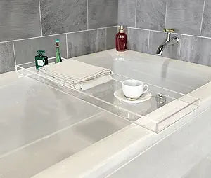 ONELUX Durable Clear Acrylic Towel Tray,Lucite Bathtub Caddy