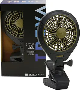 Treva 5 in Battery Powered Clip Fan with Clamp