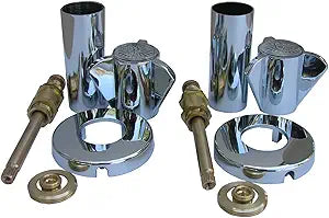LASCO 01-9473 Sayco Two Valve Tub or Shower Trim Kit with Stems Handles, Flanges and Nipples, Chrome