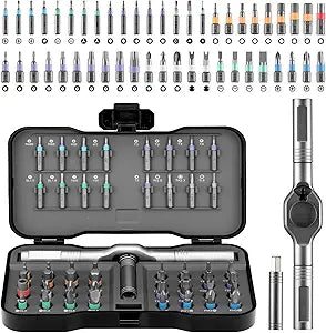 50 In 1 Ratchet Screwdriver Set, Multi Precision Bits Magnetic Ratcheting Screwdriver Set with Storage Case, Portable Repair Tool Kit for Furniture,Computer,Bicycle,Appliance,DIY Projects,Electronics