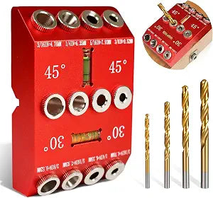 30/45/90 Angle Drill Guide Jig, Portable Bubble Level