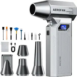Compressed Air Duster, 160000RPM Cordless Electric Air Duster, LED Light