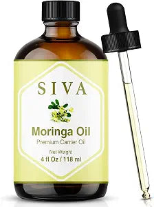 SIVA Moringa Carrier Oil, Glass Bottle with Dropper, 4 Fl Oz (118 ml)