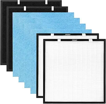 RFM80 Replacement Filter for Oransi Max Air Purifier (Model OVHM80), 3 in 1, 2 Pack H13 Ture Max v-HEPA filter + 2 Pack Activated carbon filter + 4 Pack Pre-Filter