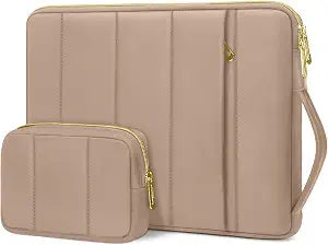 MOSISO 13-14 inch Laptop Case, 13.3 inch Puffy Laptop Sleeve, Brown