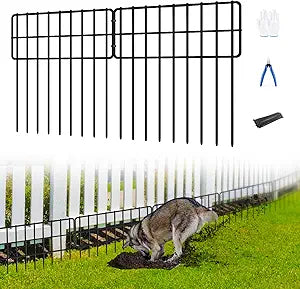 30 Panels No Dig Fence, Animal Barrier Fence, 13in(H) x 30ft(L) Fence Barrier for Bottom, Rabbit Fencing for Garden, Dog Fences Barrier, Rustproof Metal Fences Border for Outdoor