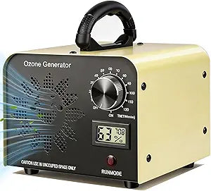 Ozone Generator 90,000mg/h with Temp/Humidity Display, High Capacity Output Portable Ozone Machine Odor Removal, Ozone Air Purifier for Rooms, Smoke, Cars and Pets, Ozone Machine up to 4000sq.ft