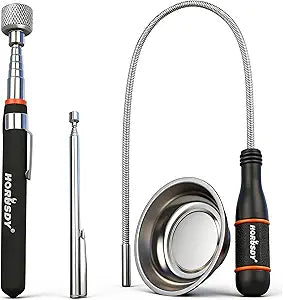 HORUSDY 4-PIECE Telescoping Magnetic Pickup Tools Set - Extendable Magnetic Pick Up ToolsFlexible Bendable Spring Magnet Stick