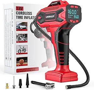Tire Inflator Air Compressor Compatible with Milwaukee 18V Battery, LIVOWALNY 160 PSI Cordless Portable Electric Air Pump 2026 Bigger LCD Digital Pressure Gauge for Car, Bike, Sport Ball (Tool Only)