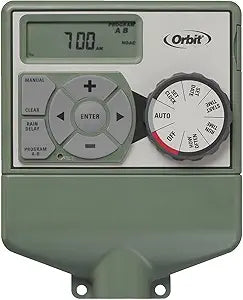 Orbit 57596 Easy Dial 6-Station Indoor Sprinkler Controller, Green