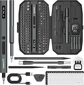 STREBITO 155 in 1 Electric Screwdriver Set, Small Electric Screwdriver Cordless with 140 S2 Magnetic Bits, Electronic Power Screwdriver Repair Tool Kit for RC, Computer, Pc Building, LaptopUpgraded