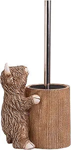 Highland Cow Toilet Brush Holder Set, Cute Resin Highland Cow Bathroom Decor
