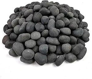 FANTIAN 20 lbs Black River Rocks for Landscaping, 1-2 Inch Stones Natural Decorative Black Pebbles for Planters Aquarium Outdoor Garden Walkways Paving and Yards