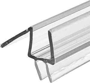 Prime-Line M 6258 Frameless Shower Door Bottom Seal for 3/8 In. Thick Glass Doors Stop Shower Leaks and Create a Water Barrier, 36 In., Clear Vinyl (Single Pack)
