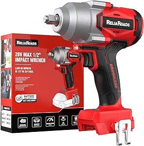 ReliaRoads 900 Ft-lbs Cordless Impact Wrench, 1/2 Inch Impact Gun Compatible MilWauke 18V Battery, Brushless Constant High Torque Impact Driver with 3 Speed, Tool Only (No Battery Included)
