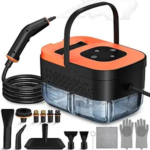 Steam Cleaner, Portable Steamer for Cleaning with 16pcs Accessories, 6-Level Adjustable, 15s Heat-Up, Handheld Steam Cleaner for Home, Tile, Grease, Dirt, Grout, Car Detailing