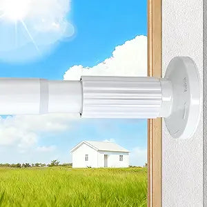 Tension Curtain Rod 51-146 Inch(4.25-12.16Ft), Long Outdoor Tension Rod for Patio Window Gazebo, No Drill Dual-End Adjustable Spring Shower Rod, Rust Proof Easy to Install, Rod Diameter 1.26In White
