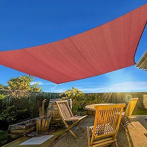 Artpuch Sun Shade Sail, 10'x15' Rust Red Rectangle, Curved Edged Commercial Grade 185GSM Permeable Outdoor Shade Cloth for Deck, Backyard, Patio (Custom Sizes Made)
