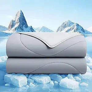 BestGlory Cooling Comforter Queen Size, Cooling Blankets for Hot Sleepers and Night Sweats, Double Side Cool Soft Light Micro Gravity and Breathable Absorb Heat Bed Blanket 90"90" Inches, Gray