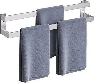 Brushed Nickel Double Towel Bar,Towel Rack for Bathroom Stainless Steel Wall-Mounted Bathroom Hardware Accessories 32 Inch