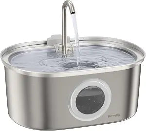 PawsPik SS-01 Stainless Steel Faucet-Design Cat Fountain 108.2 oz.