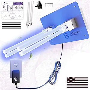 Mammoth BioShieldUV┬ Air Guardian 18W HVAC UV Light Air Purifier,4 Bulbs,Wall Outlet Powered, CE, FCC & UL Certified UV-C Light for AC for the Whole House, Furnace & UV light for AC system (110V Lamp)