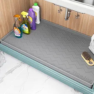 TigeJoy 40" x 22" Under Sink Mats for Kitchen Waterproof, Leak-Proof Silicone Mat Sink Protector and Cabinet Liner, Kitchen Essentials Organizer and Storage, Boot or Shoe Tray, Pet Feeding Mat