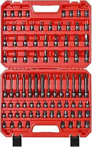 CASOMAN 84 Pieces 3/8" Dr. Master Hex & Torx Bit Impact Socket Set, CR-MO, SAE/Metric, Impact Grade, 3/8" Drive Allen Bit Socket Set