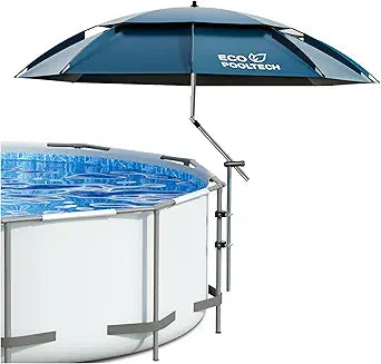 ECOPOOLTECH 7' Above Ground Pool Umbrellas, Outdoor Pool Sunshade for Oval or Rectangular Swimming Pools, Multi-functional Patio Umbrella for Garden/Pool Deck/Backyard, Must have Pool Accessories