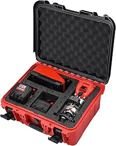 Case for Milwaukee M18 Cordless Compact Router Waterproof Hard Tool Box for 18V/20V Compact Router, Router Bits, Battery & Charger Storage (Case Only)
