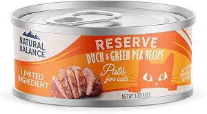 Natural Balance Limited Ingredient Adult Grain-Free Wet Cat Food - Balanced Nutrition - Wheat-Free, Soy-Free, Corn-Free Limited Ingredient Formula - 3 oz - Reserve Duck & Green Pea Recipe