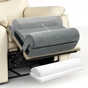 Recliner Foot Rest Cushion with Removable Semi-Cylinder | Customize Support For Every Body Part, Adjustable Recliner Leg Pillow for Recliner&Sofa, 2 Reinforced Strap for No Slip, Grey
