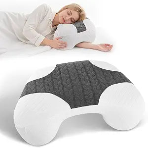 3-in-1 Side Sleeper Pillow with Arm Hole - Memory Foam Pillow for Neck & Shoulder Pain Relief, Designed for Side Sleepers, Grey