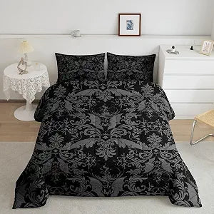 Jacquard Damask Floral Comforter Set Full Size Kids Boys Girls Duvet