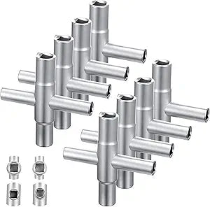 MAQUITA 8 Pack 4 Way Sillcock Key Wrench, 1/4", 9/32", 5/16", 11/32", Multi-Function Water Spigot Key, Steel Utility Keys for Faucet, Spigots and Most Valves