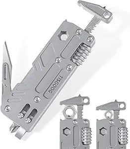 Titanium EDC Tool with Small Adjustable Spanner Wrench, Pocket Screwdriver, Window Breaker, Bottle Opener and Ruler, Mini Multitool for Everyday Carry