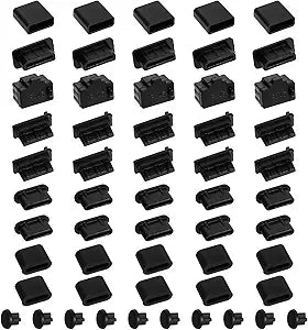 55Pcs USB Port Caps Silicone USB Port Cover Protector Dust Plug
