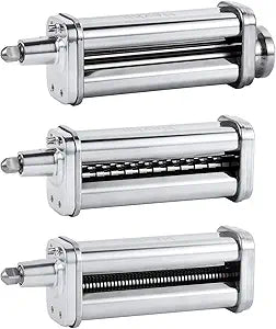 Pasta Maker Attachments Set for all KitchenAid Stand Mixer, including Pasta Sheet Roller, Spaghetti Cutter, Fettuccine Cutter by Nevku