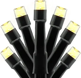 YULETIME 300 Warm White String Lights, 100 ft 8 Models Black Wire 5mm LED