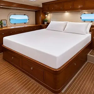 Tigeen Rv King Sheet Set, 100% Egyptian Cotton 3-piece Rv Bedding Set, Fitted Sheet Fits 72" x 80" Mattress up to 8" Deep with 2 Pillowcases, Soft Breathable Bed Sheets for Camper, Trailer, Motorhome