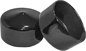 Made in USA Prescott Plastics 2" Inch Round Rubber Hole Plugs (50 Pack), Black Vinyl End Cap, Hardware Plugs, Flexible Pipe Post Rubber Cover