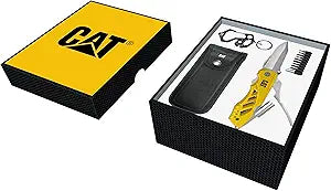 Cat 3-Piece Multi-Tool and Bit Gift Box Set, 11-in-1 Folding Multi Tool, Keychain Multi Tool, 9-Piece Bit Set with Holder, Glass Break, Knife, Pliers, Wire Cutter, Belt Pouch - 240364