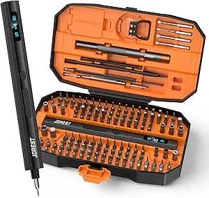 JOREST 155 in 1 Mini Electric Screwdriver Cordless, Precision Power Screwdriver Set, 5 Torque Levels (Max 0.75N.m), Gifts for Men, Magnetic Repair Tool Kit for iPhone, PC, Laptop, PS4 PS5, Xbox, Watch